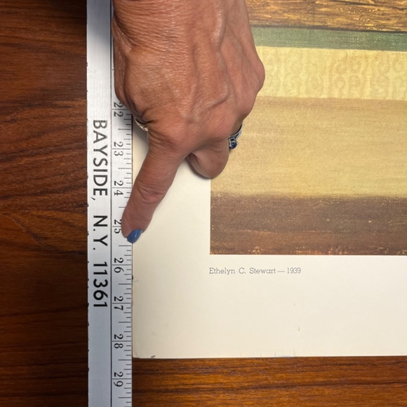 Vintage Large Lithograph Ethelyn C Stewart 1939 Masters 28x22 Art Autumn Summer - Picture 12 of 17